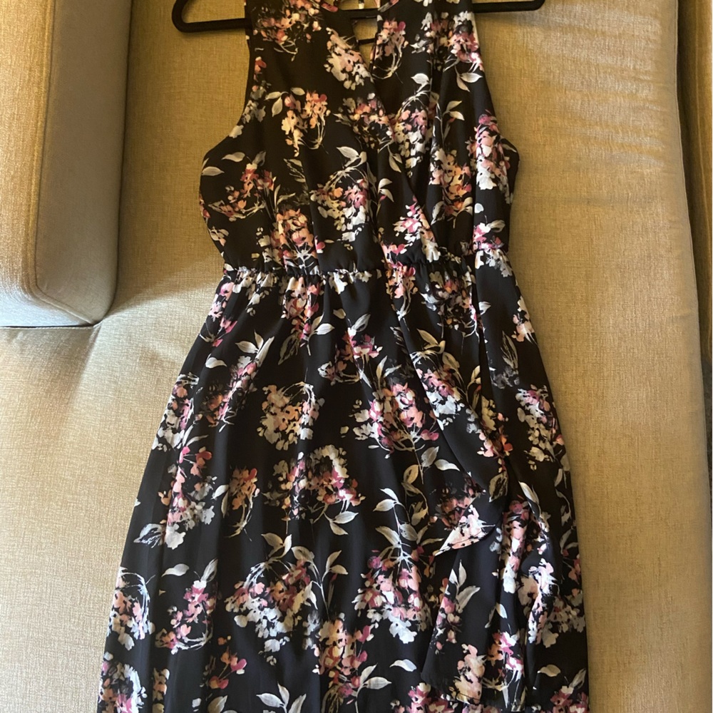 Lush - black and pink floral dress